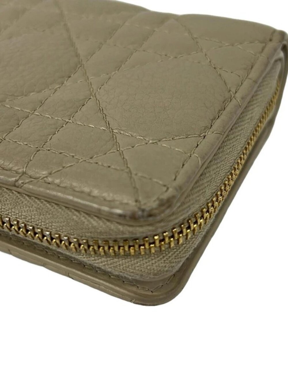 DIOR/ChristianDior Dior Caro - Beige Leather Bifold Wallet - Picture 4 of 8
